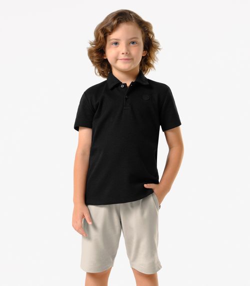 Conjunto Infantil Polo Com Bermuda Trick Nick Preto