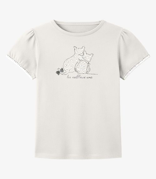 Conjunto Infantil Blusa Com Shorts Saia Trick Nick Bege