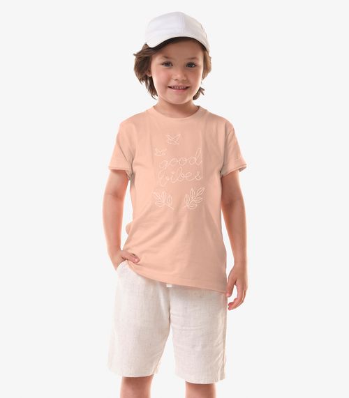 Conjunto Infantil Camiseta Com Bermuda Trick Nick Rosa