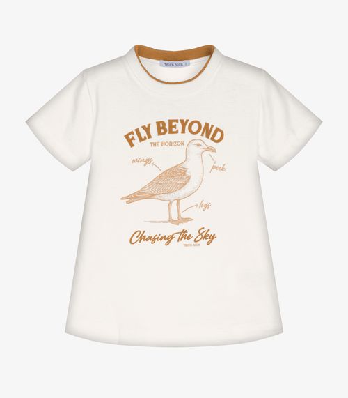 Conjunto Infantil Camiseta Com Bermuda Trick Nick Bege
