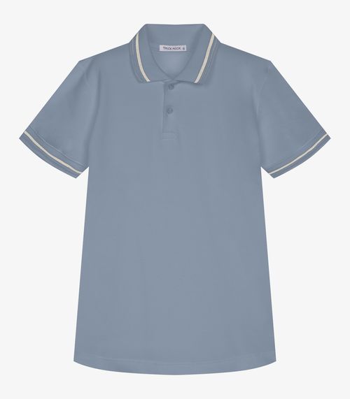 Polo Infantil Masculina Piquet Trick Nick Azul