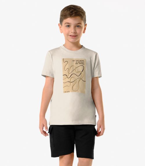 Conjunto Infantil Camiseta Com Bermuda Trick Nick Bege