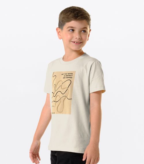 Conjunto Infantil Camiseta Com Bermuda Trick Nick Bege