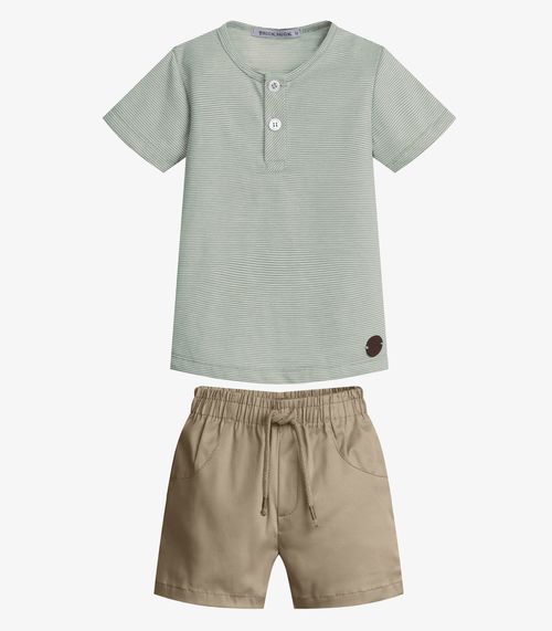 Conjunto Infantil Camiseta Com Bermuda Trick Nick Verde