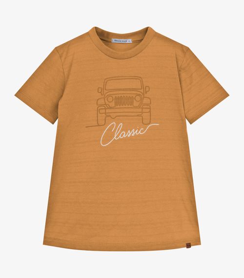 Camiseta Infantil Menino Meia Malha Trick Nick Marrom