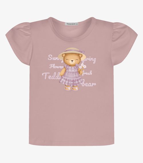 Conjunto Infantil Blusa Com Shorts Trcik Nick Rosa