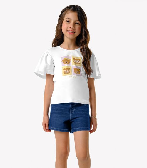 Conjunto Infantil Blusa Com Shorts Trick Nick Branco