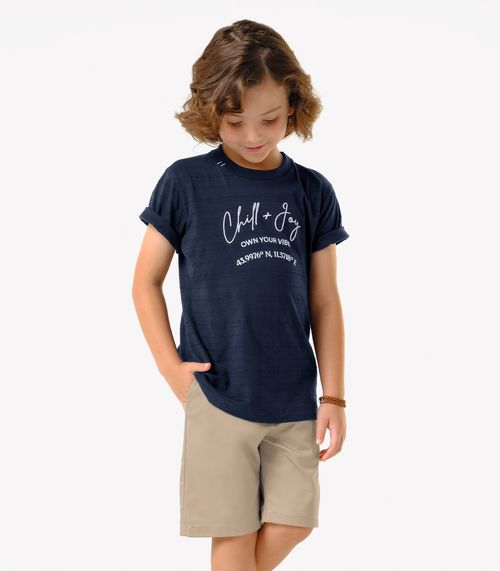 Conjunto Infantil Camiseta Com Bermuda Trick Nick Azul
