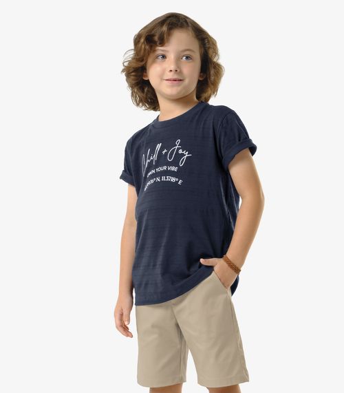 Conjunto Infantil Camiseta Com Bermuda Trick Nick Azul