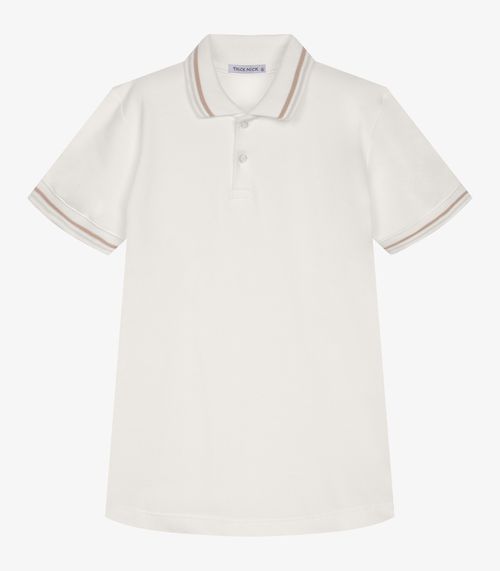 Polo Infantil Masculina Piquet Trick Nick Bege