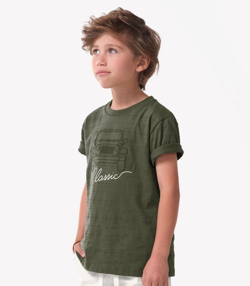 Camiseta Infantil Menino Meia Malha Trick Nick Verde