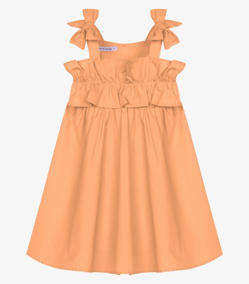 Vestido Infantil Menina Tricoline Trick Nick Laranja
