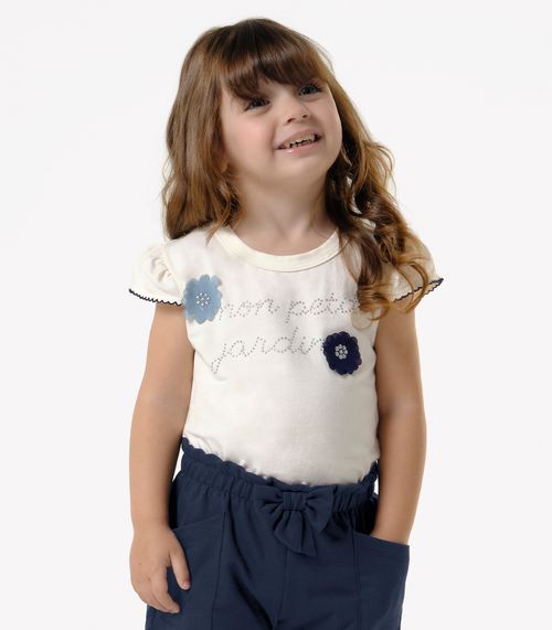 Blusa Infantil Feminina Cotton Leve Trick Nick Bege