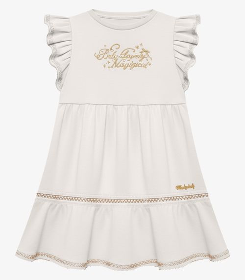 Vestido Infantil Menina Cotton Trick Nick Bege