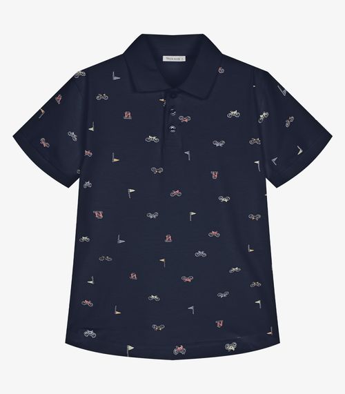 Conjunto Infantil Polo Com Bermuda Trick Nick Azul