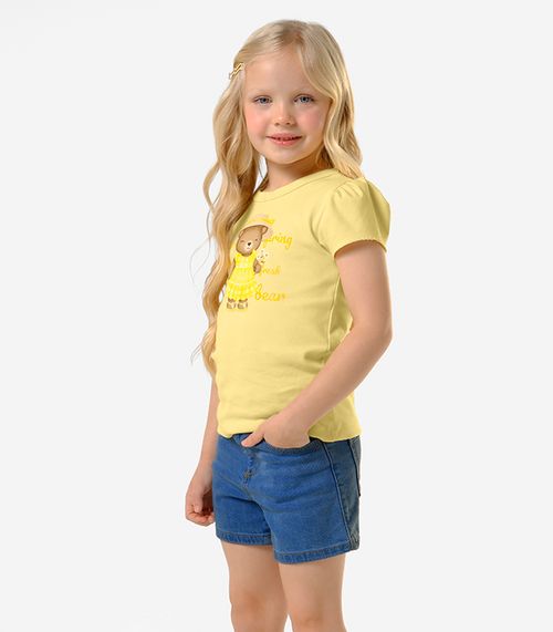 Conjunto Infantil Blusa Com Shorts Trcik Nick Amarelo