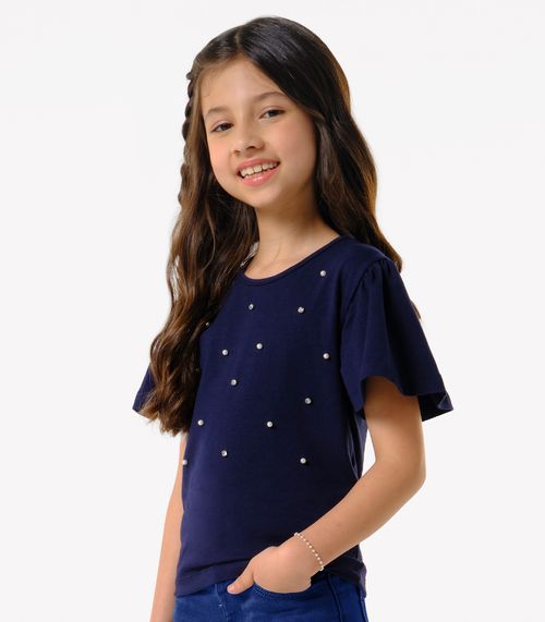 Conjunto Infantil  Blusa Com Shorts Trick Nick Azul