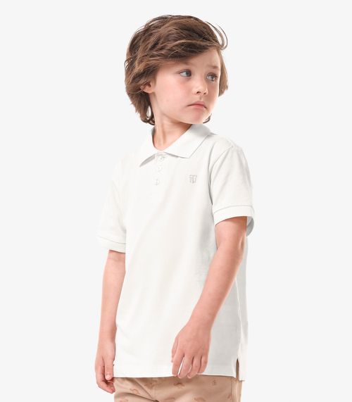 Conjunto Infantil Polo Com Bermuda Trick Nick Bege