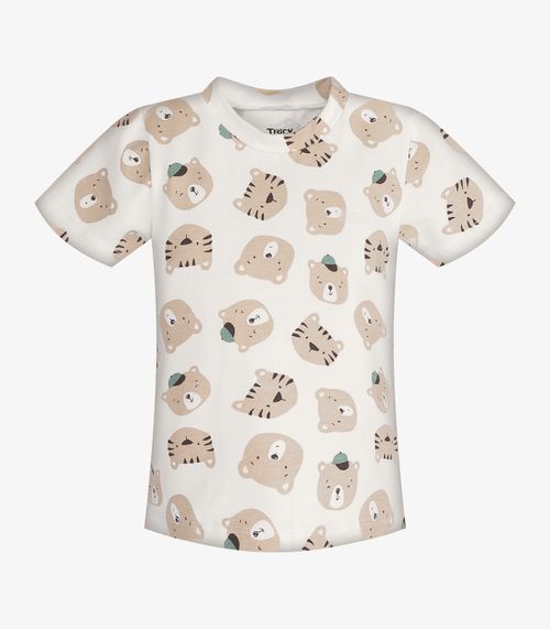 Conjunto Infantil Camiseta Com Bermuda Trick Nick Bege