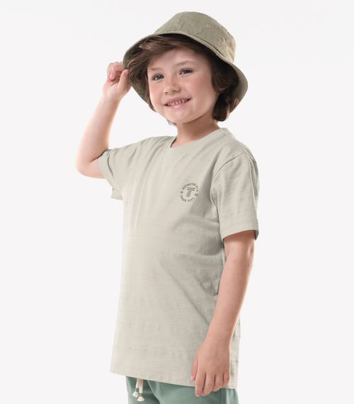 Conjunto Infantil Camiseta Com Bermuda Trick Nick Bege