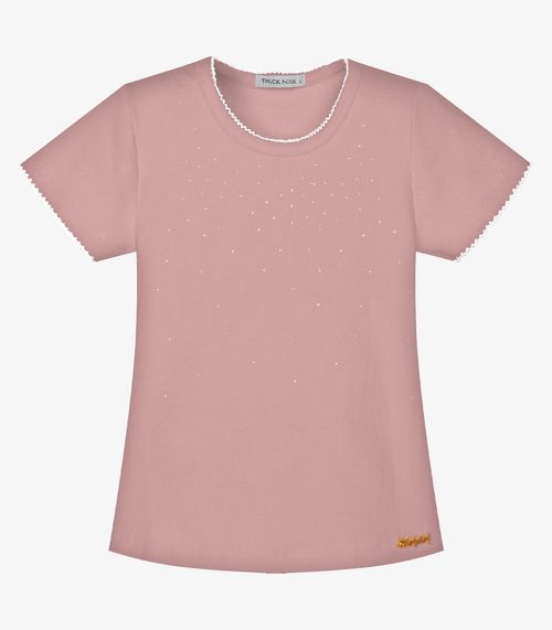 Conjunto Blusa Com Shorts Infantil Trick Nick Rosa