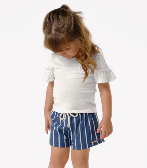 Conjunto Infantil Blusa Com Shorts Trick Nick Bege