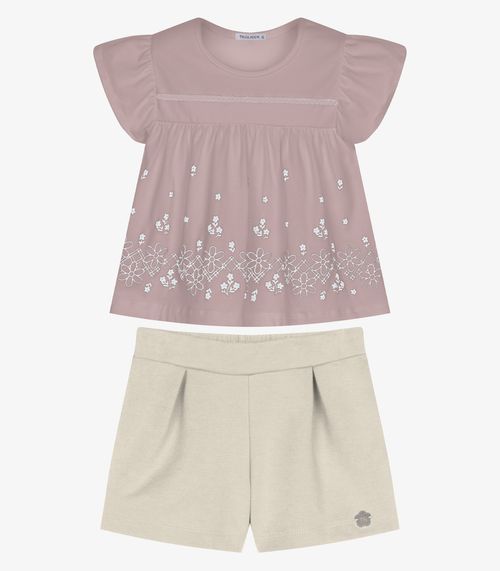 Conjunto Infantil Bata Com Short Trick Nick Rosa