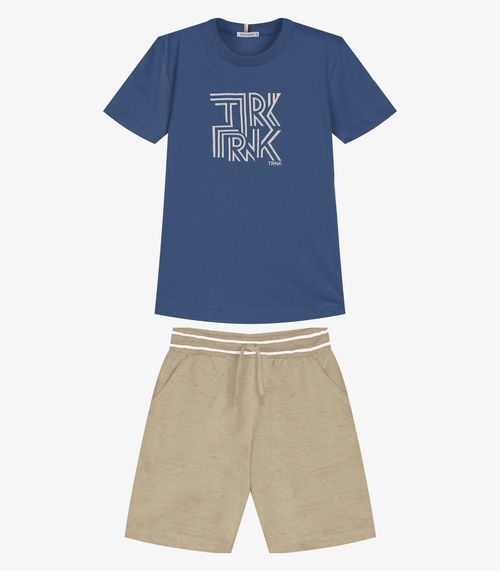Conjunto Infantil Camiseta Com Bermuda Trick Nick Azul