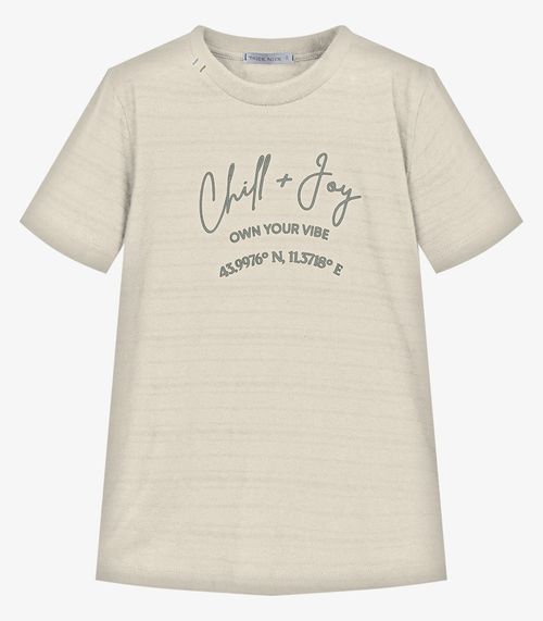 Conjunto Infantil Camiseta Com Bermuda Trick Nick Bege