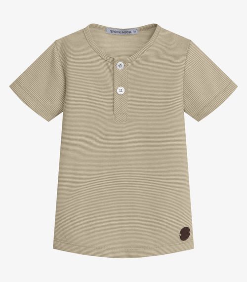 Conjunto Infantil Camiseta Com Bermuda Trick Nick Bege