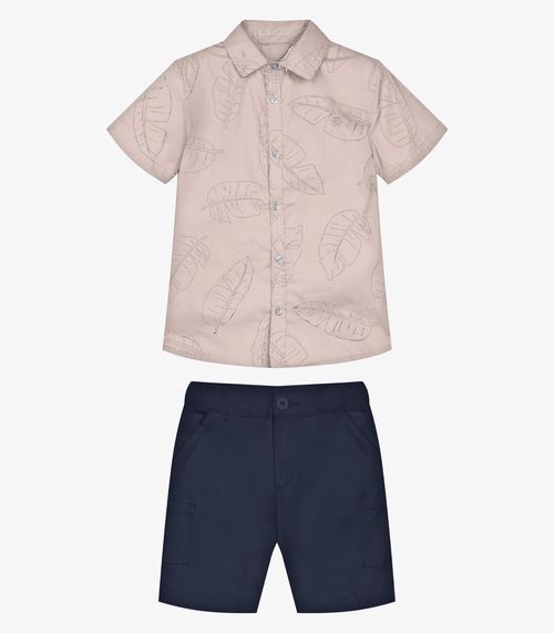 Conjunto Infantil Camisa Com Bermuda Trick Nick Rosa
