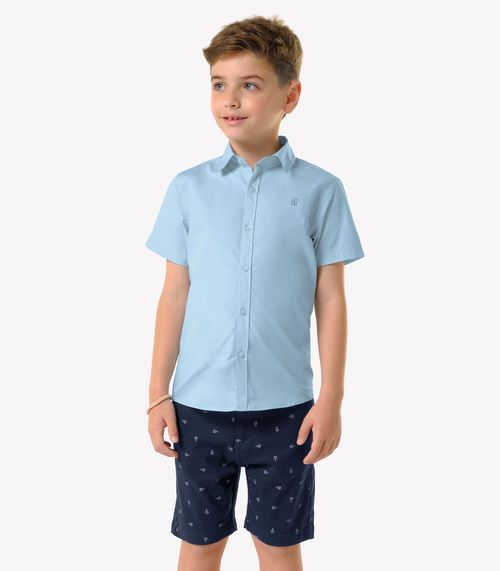 Conjunto Infantil Camisa Com Bermuda Trick Nick Azul