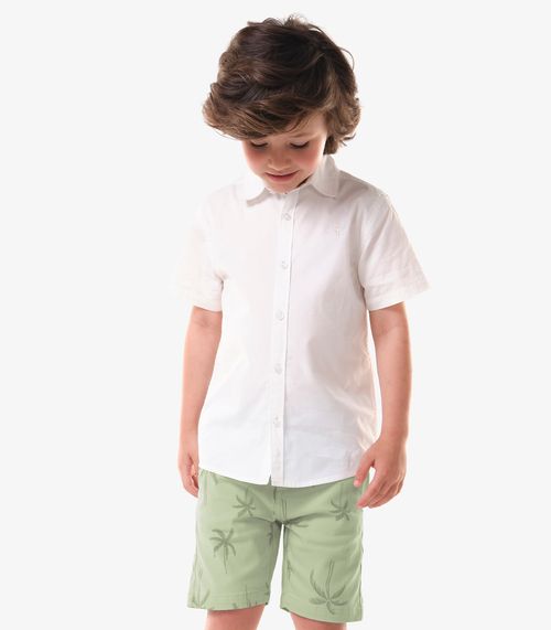 Conjunto Infantil Camisa Com Bermuda Trick Nick Bege