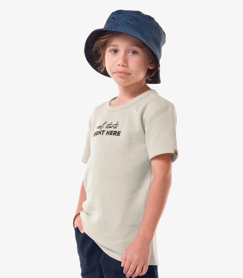 Conjunto Infantil Camiseta Com Bermuda Trick Nick Bege