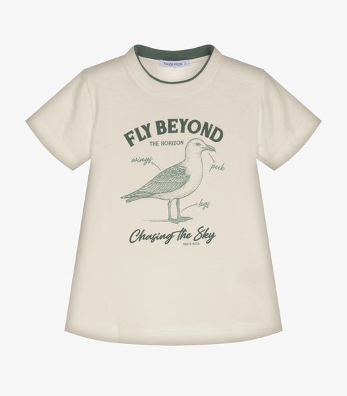 Conjunto Infantil Camiseta Com Bermuda Trick Nick Bege