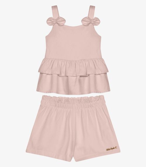 Conjunto Infantil Bata Com Shorts Trick Nick Rosa