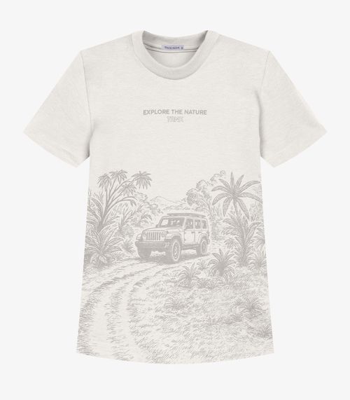 Conjunto Infantil Camiseta Com Bermuda Trick Nick Bege