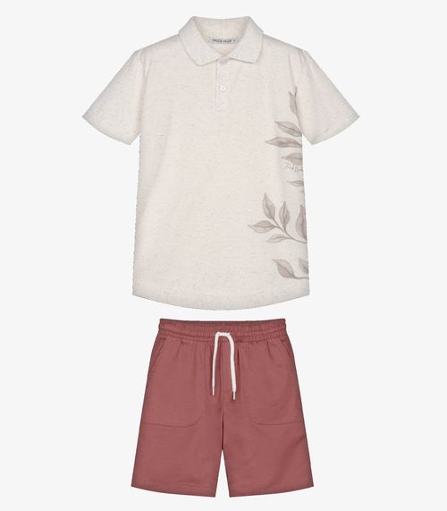 Conjunto Infantil Polo Com Bermuda Trick Nick Laranja