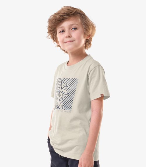 Conjunto Infantil Camiseta Com Bermuda Trick Nick Bege