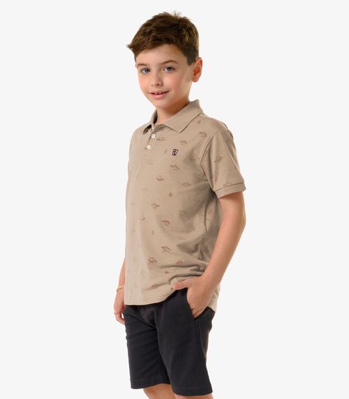 Conjunto Infantil Polo Com Bermuda Trick Nick Marrom