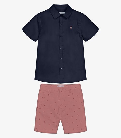 Conjunto Infantil Camisa Com Bermuda Trick Nick Azul