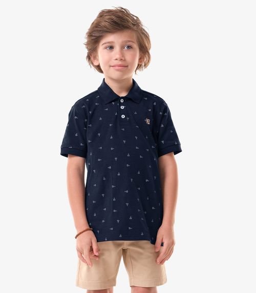 Conjunto Infantil Polo Com Bermuda Trick Nick Azul