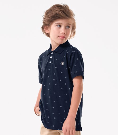 Conjunto Infantil Polo Com Bermuda Trick Nick Azul