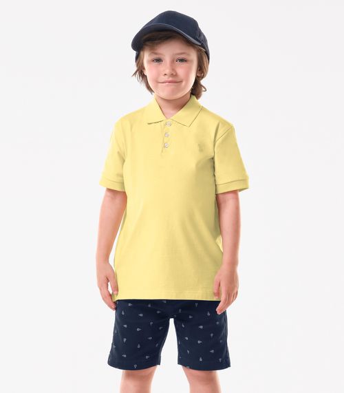 Conjunto Infantil Polo Com Bermuda Trick Nick Amarelo