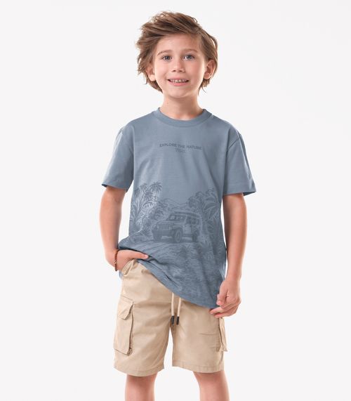 Conjunto Infantil Camiseta Com Bermuda Trick Nick Azul
