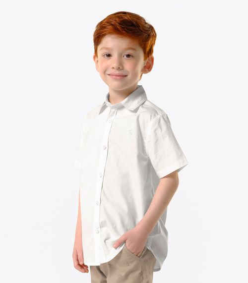 Conjunto Infantil Camisa Com Bermuda Trick Nick Bege