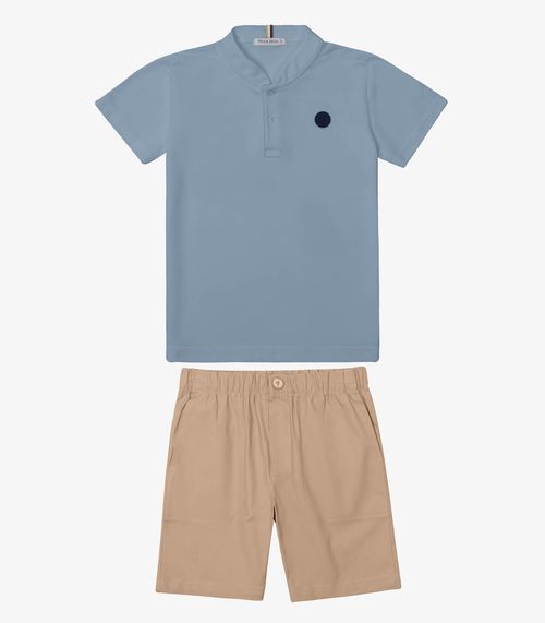 Conjunto Verão Menino Piquet Trick Nick Azul