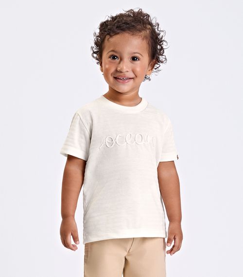 Camiseta Verão Menino Meia Malha Trick Nick Bege