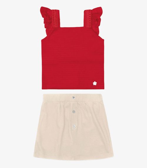 Conjunto Verão Menina Curto Com Alça Trick Nick Vermelho
