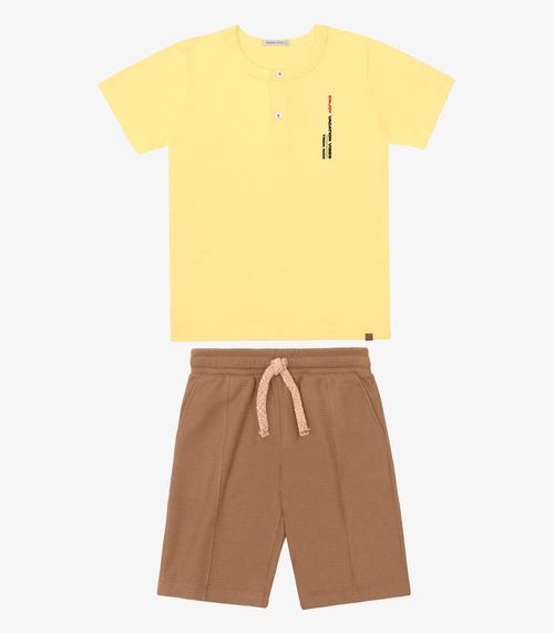 Conjunto Verão Menino Meia Malha Trick Nick Amarelo